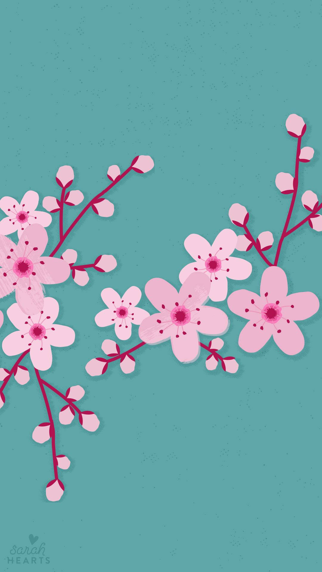 Cherry Blossom Flowers Art Background