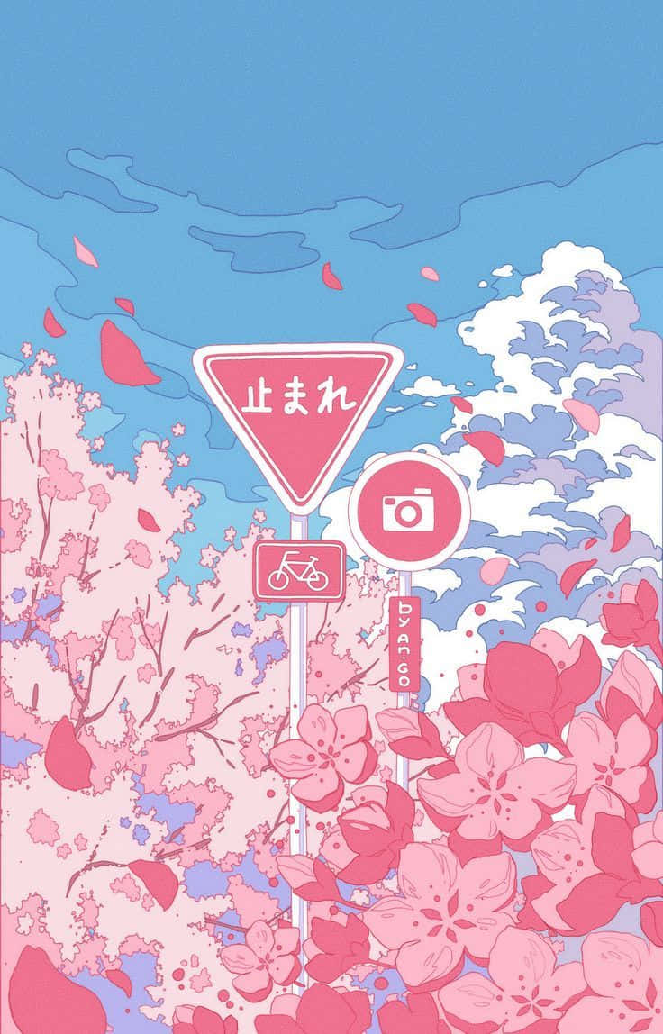 Cherry Blossom Illustration With Signs.jpg Background