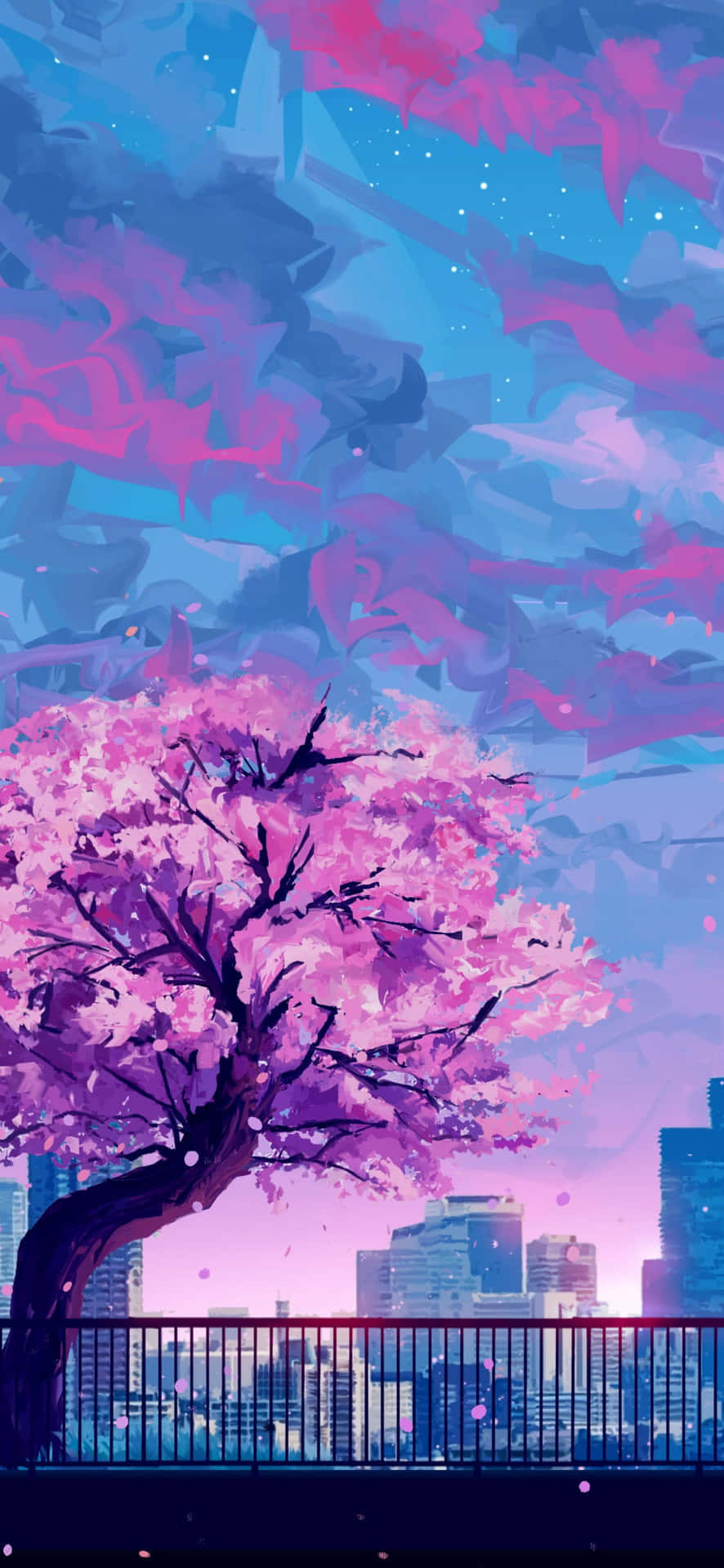 Cherry Blossom Tree Anime Japanese Iphone Background