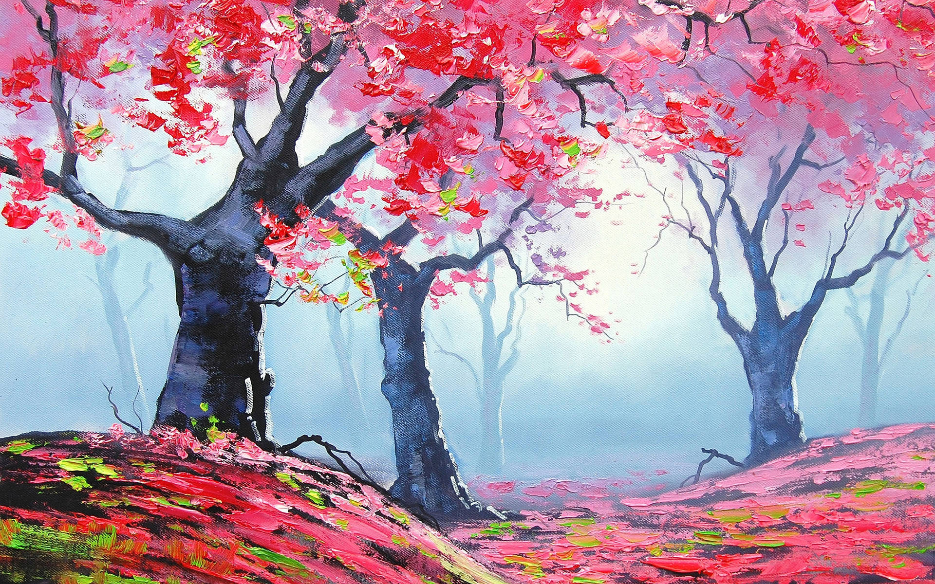 Cherry Blossom Tree Art Drawing Background