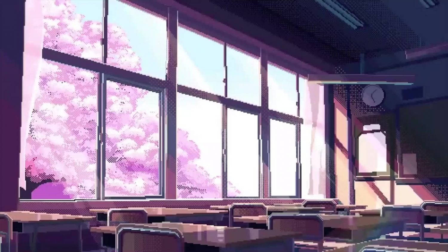 Cherry Blossoms And Anime Classroom