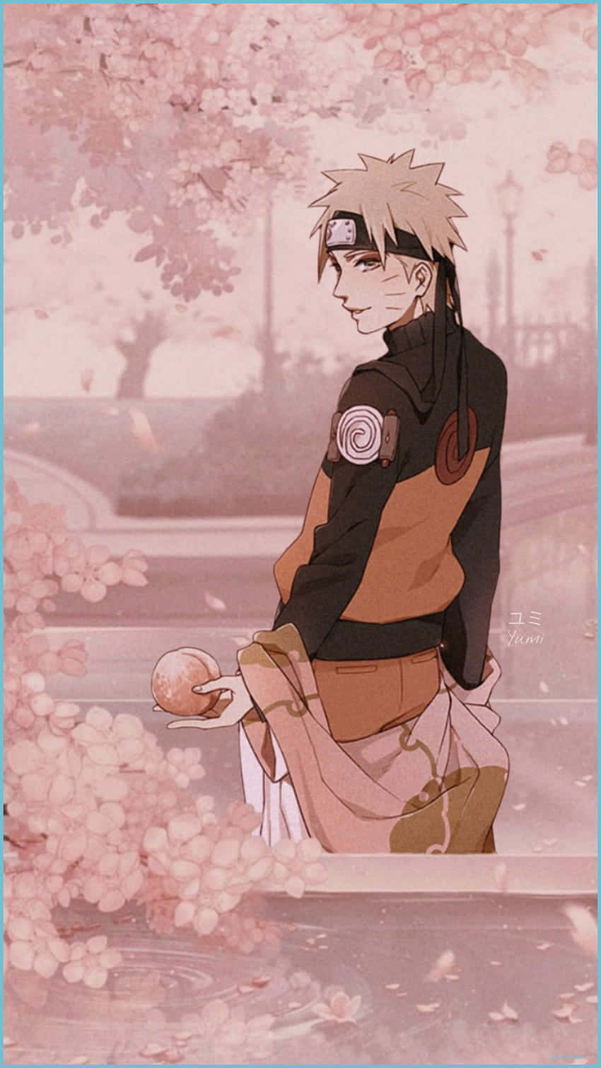 Cherry Blossoms And Naruto Aesthetic Phone Background