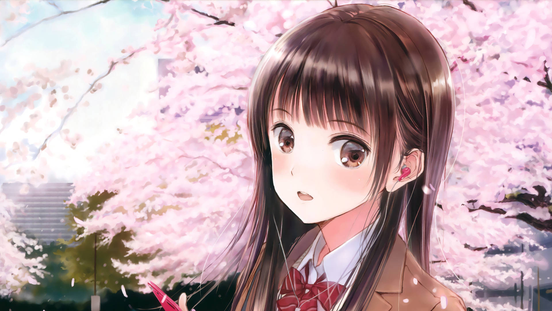 Cherry Blossoms Cute Woman