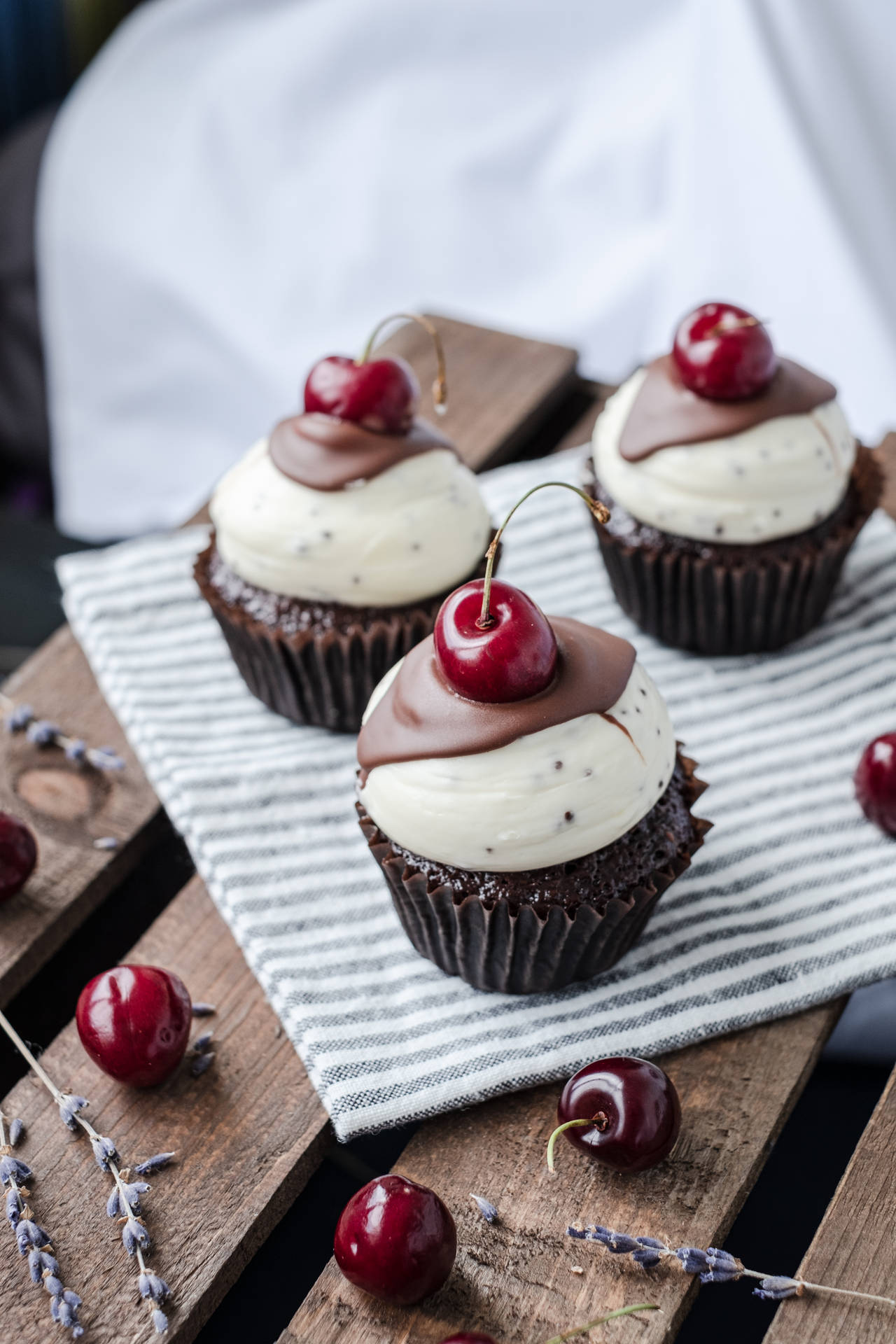 Cherry Chocolate Cupcake Background