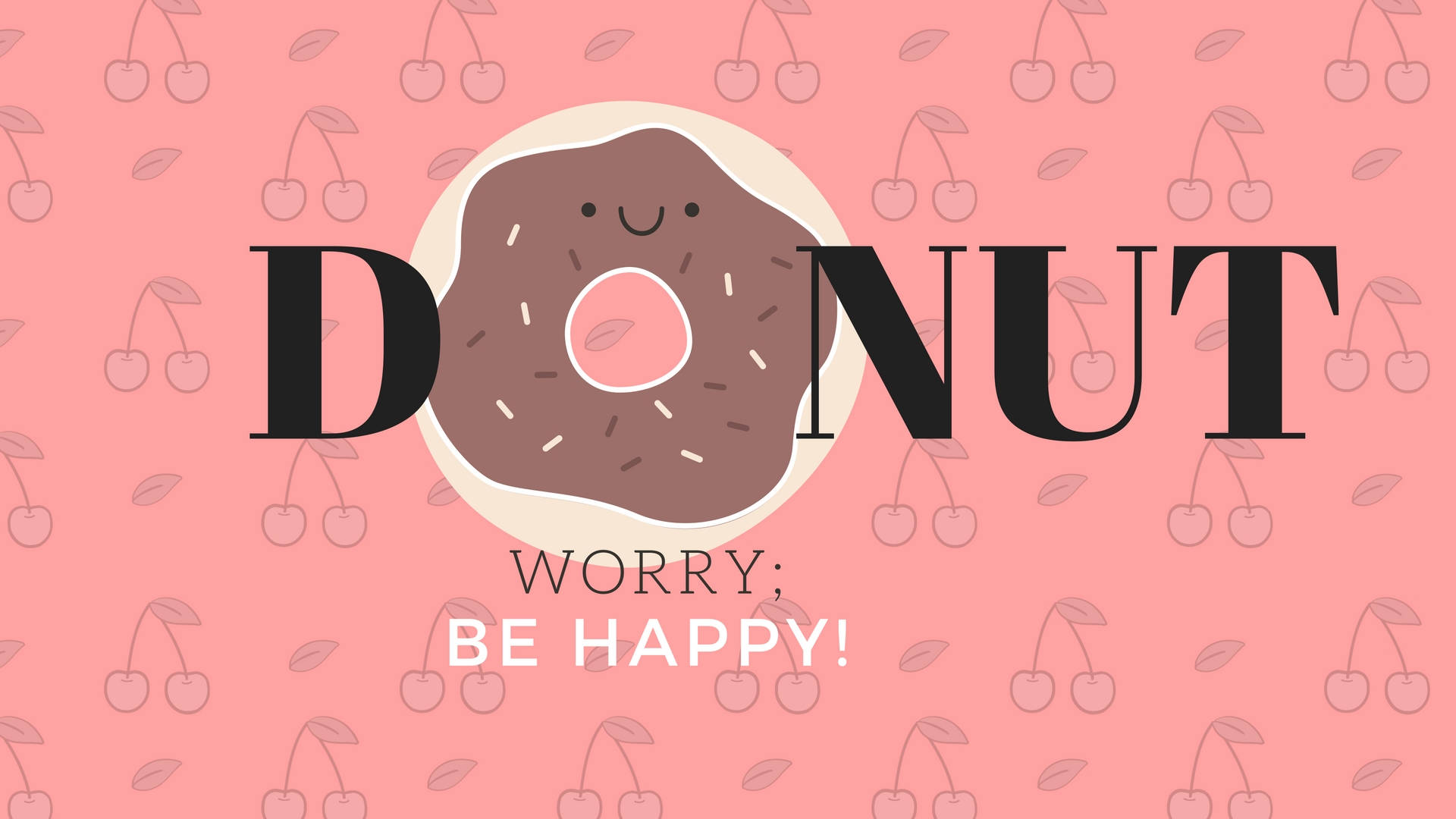 Cherry Donut As Cute Aesthetic Pc Background