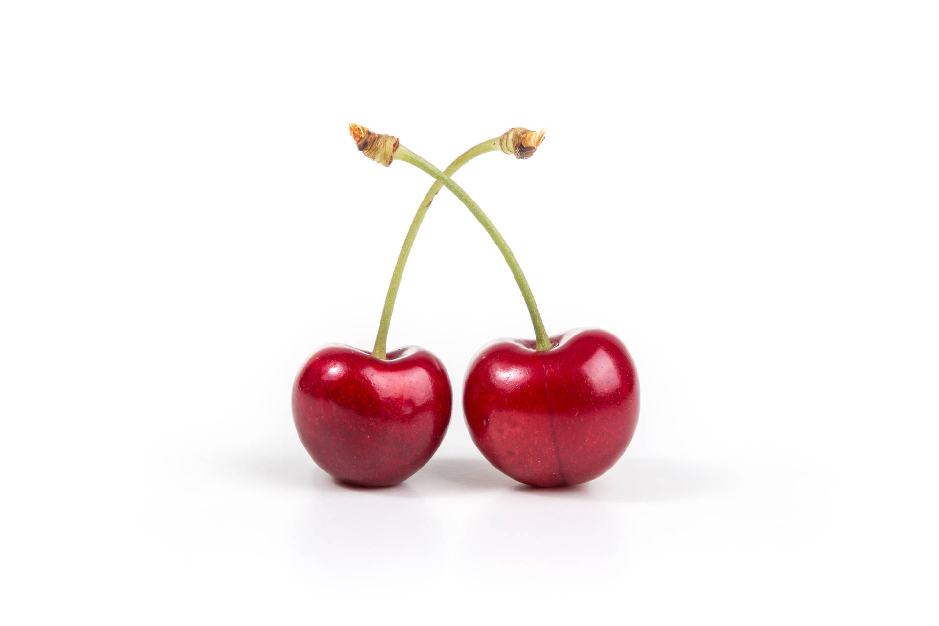 Cherry Fruit With Green Stem