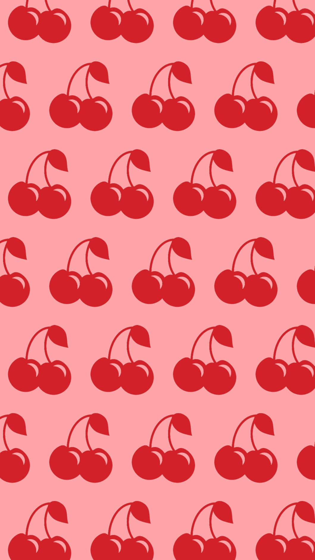 Cherry Pattern On Pink Background Background