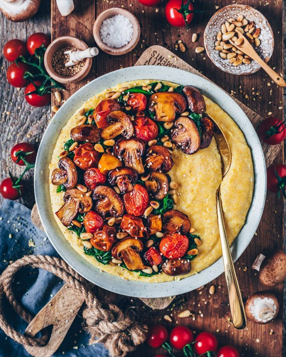 Cherry Tomato Ragout With Polenta