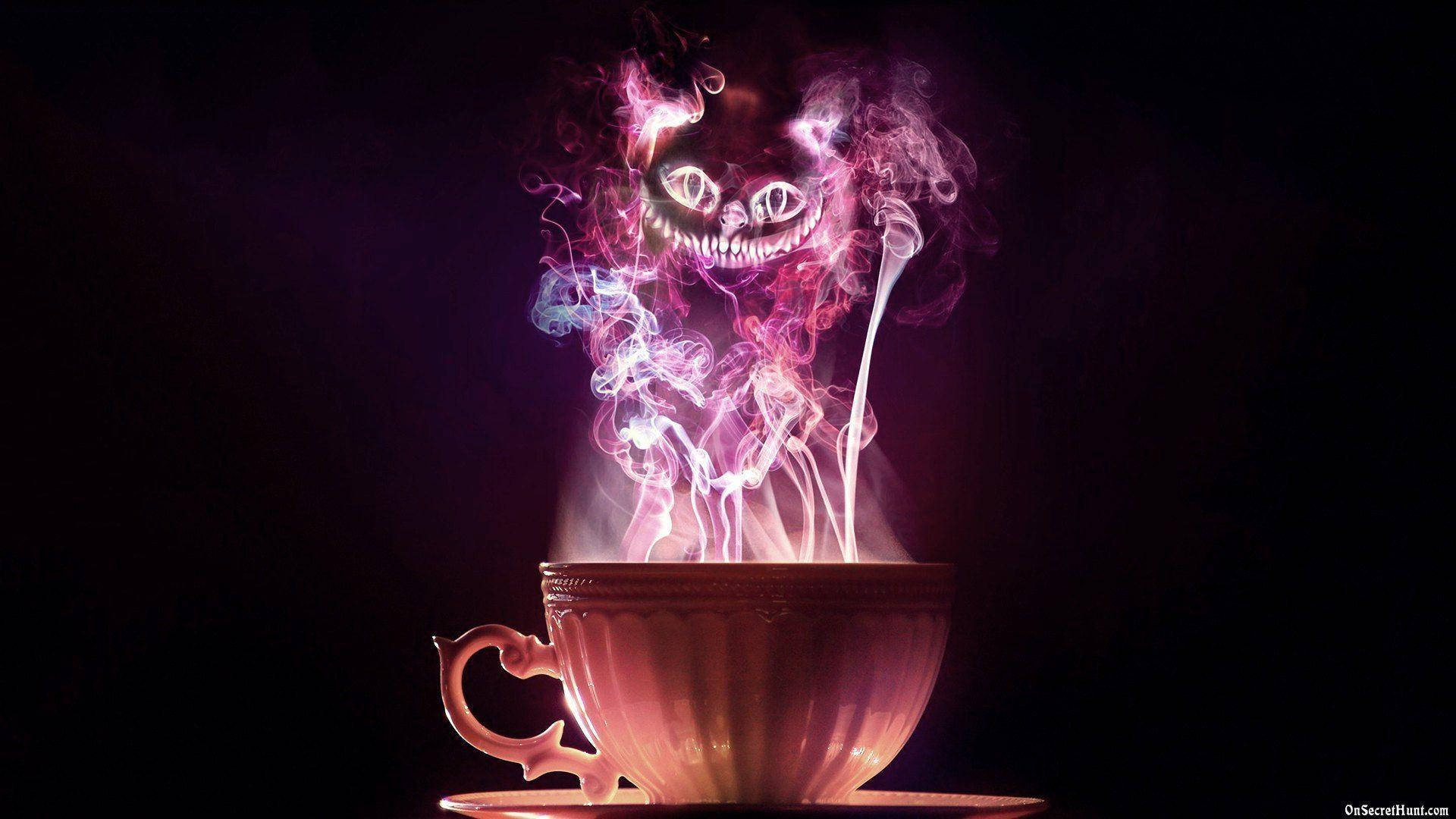 Cheshire Cat In A Cup Background