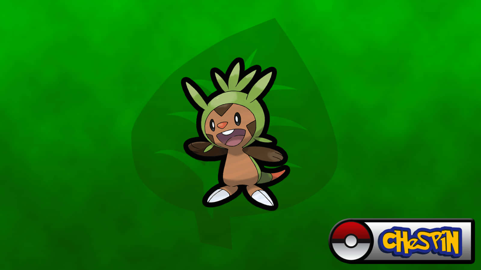 Chespin Against Green Leaf Background