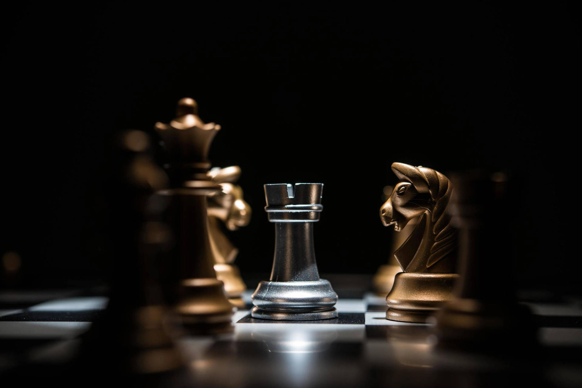 Chess Battle Rook Knight Background