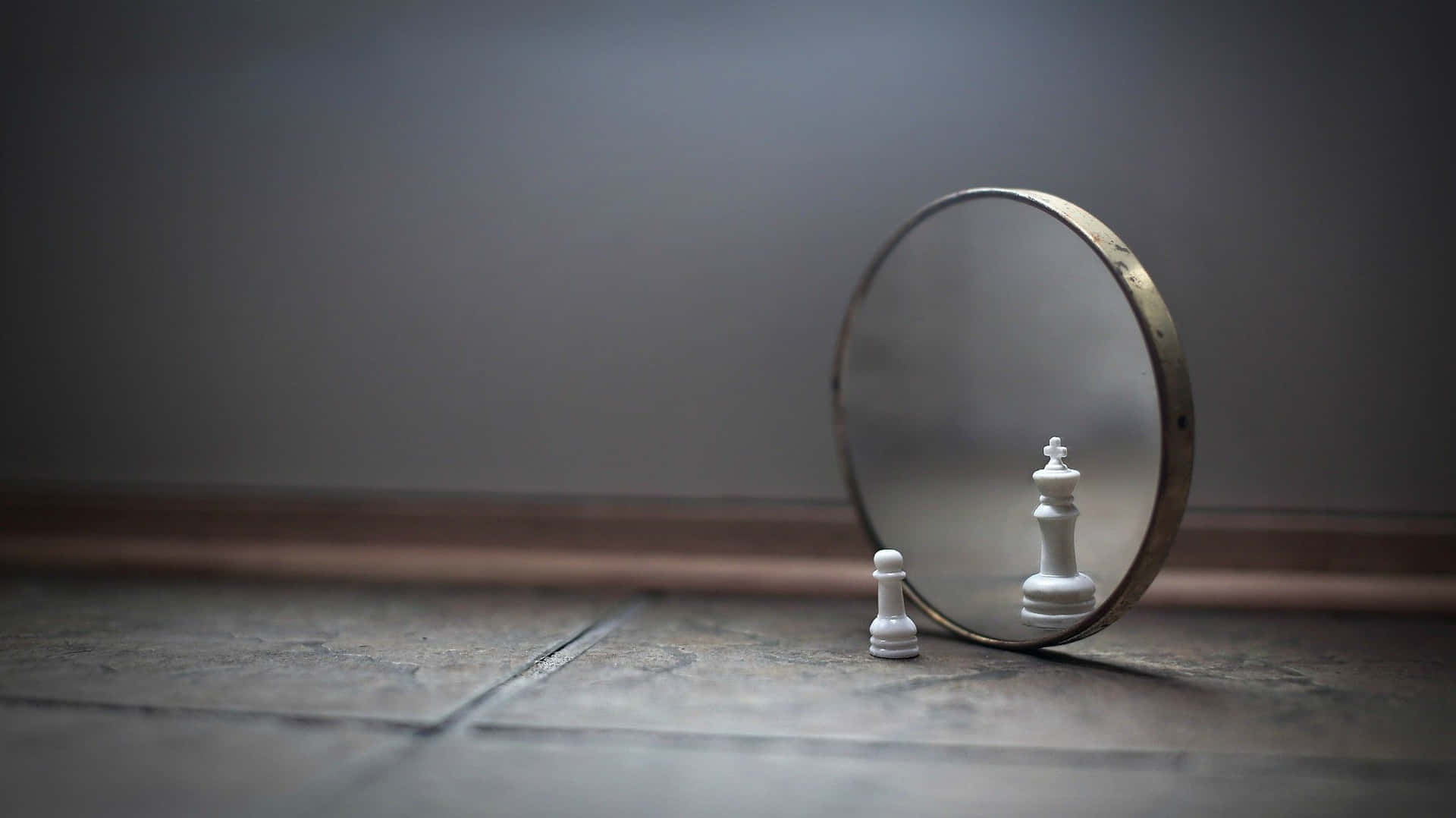 Chess Pawn In Mirror Confidence Background