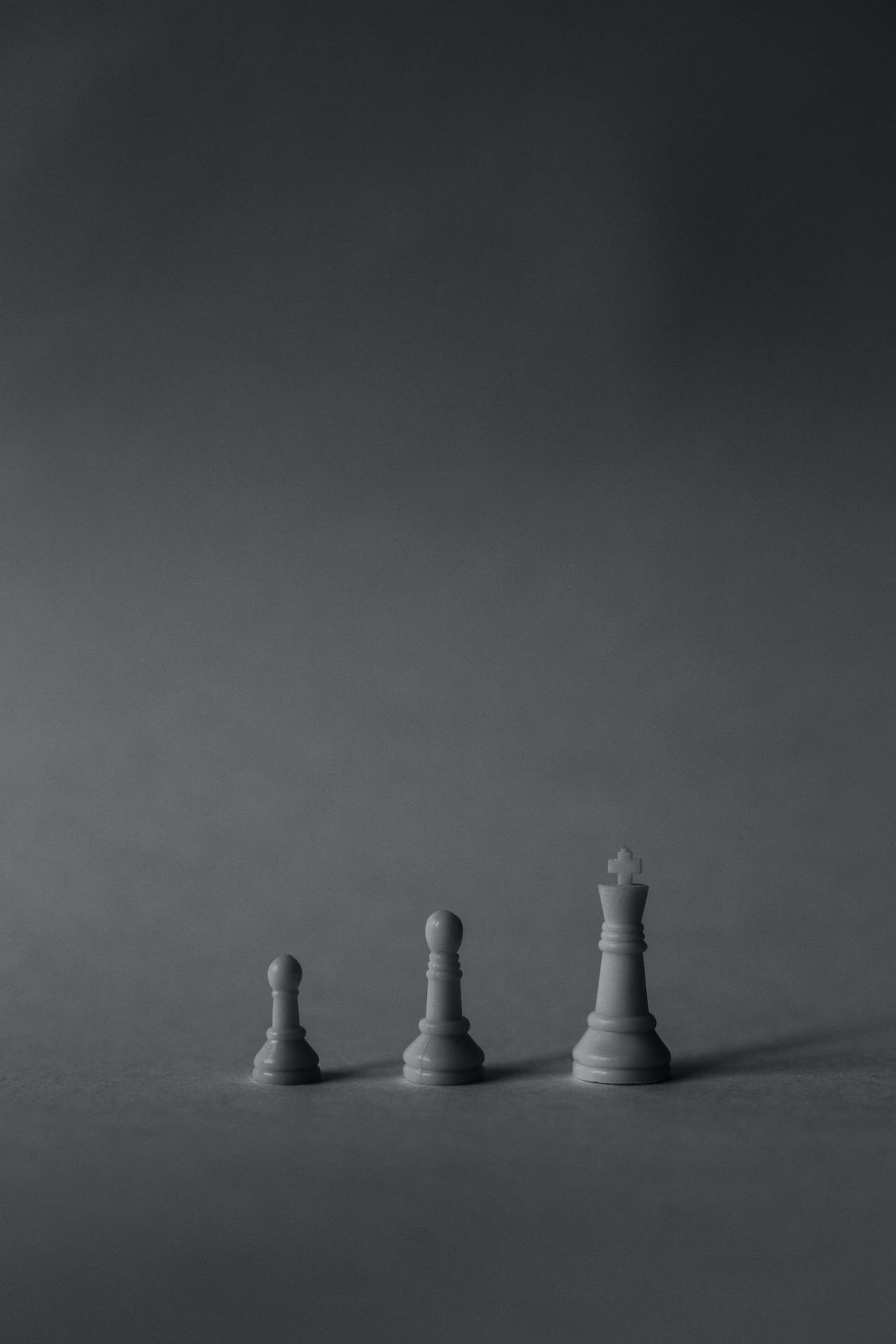 Chess Pieces Dark Gray Background