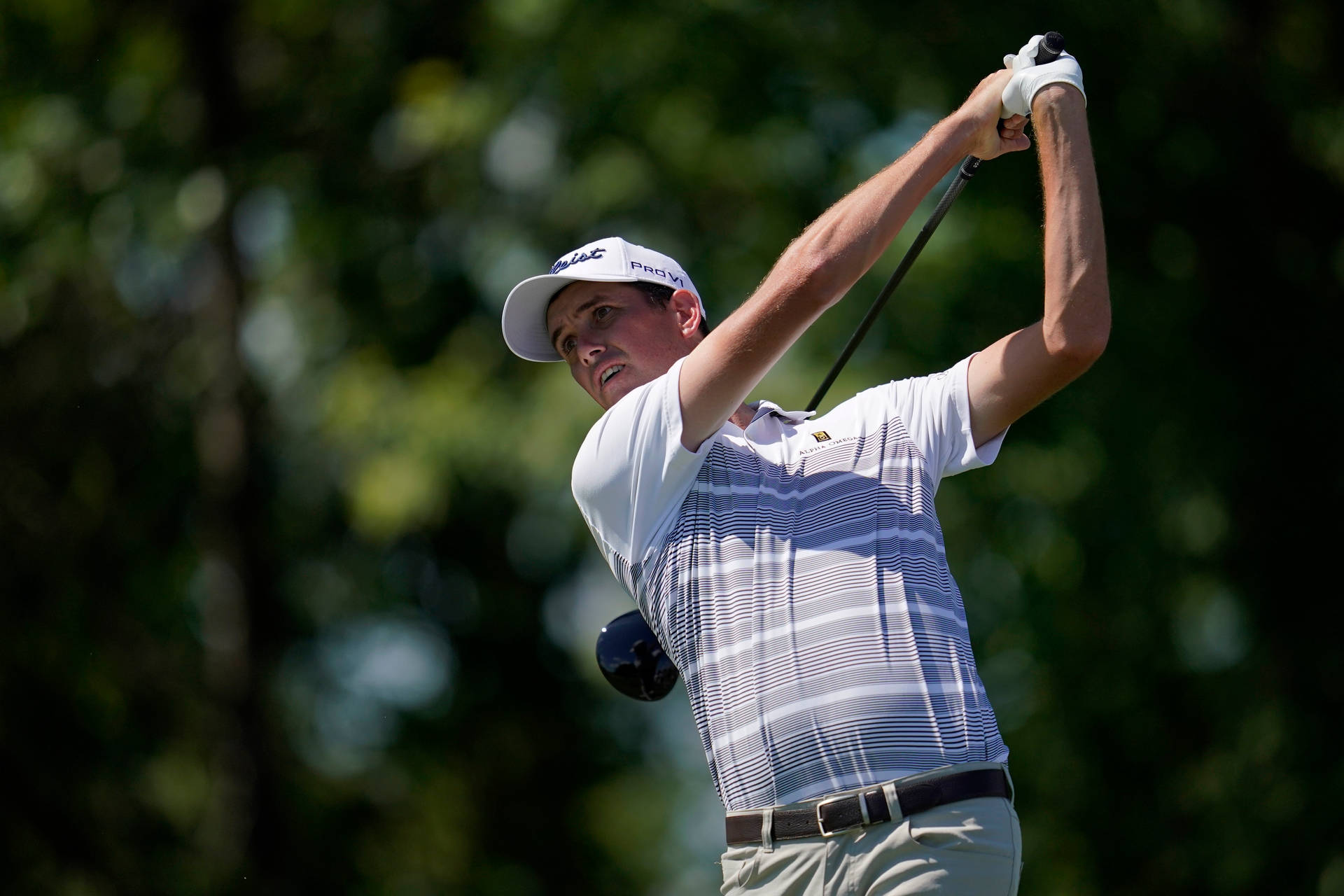 Chesson Hadley Gripping Golf Club Tightly Background