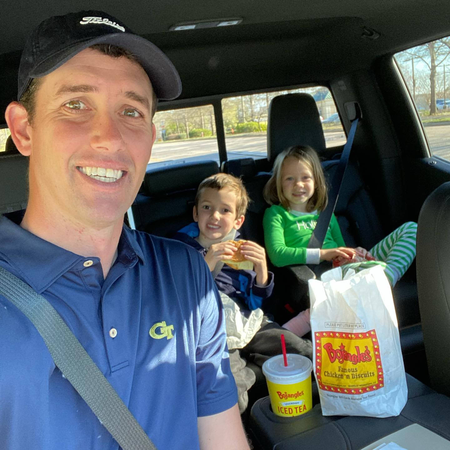 Chesson Hadley With Kids In Car Background