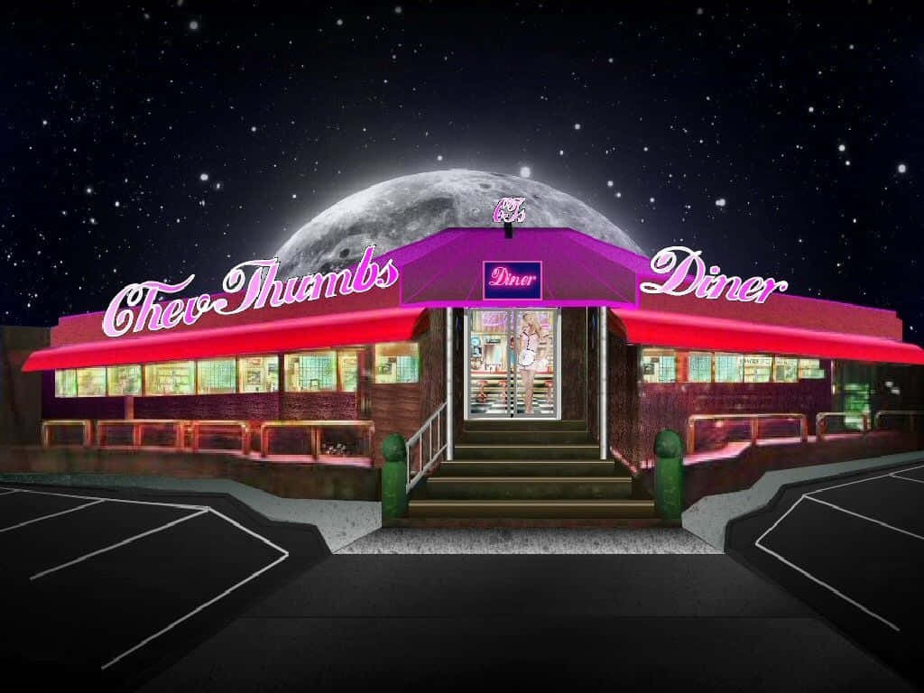 Chev Thumbs Retro Diner Digital Art Background