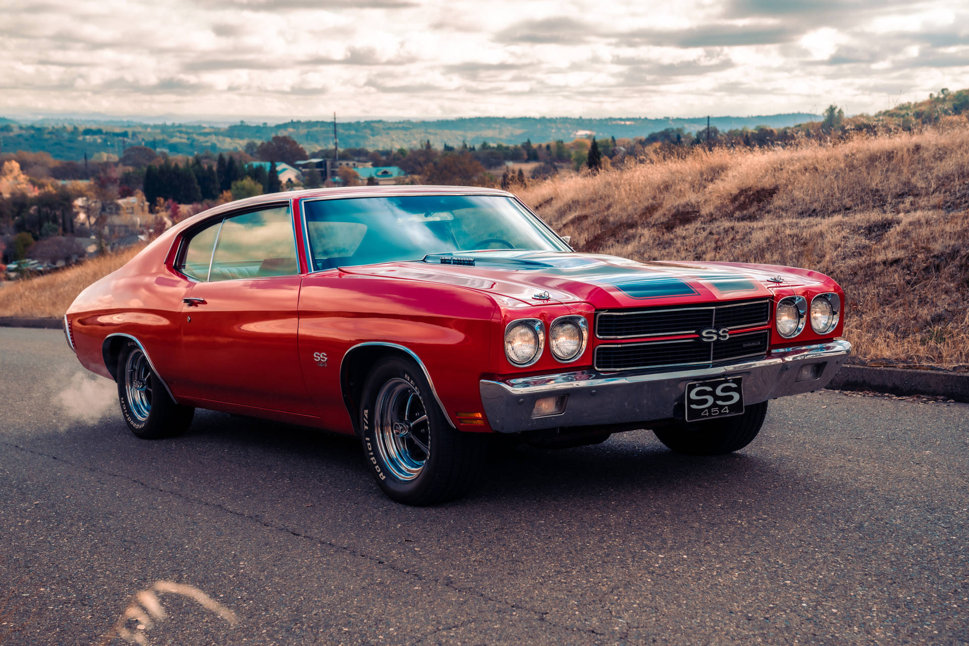 Chevrolet Chevelle On A Road Background