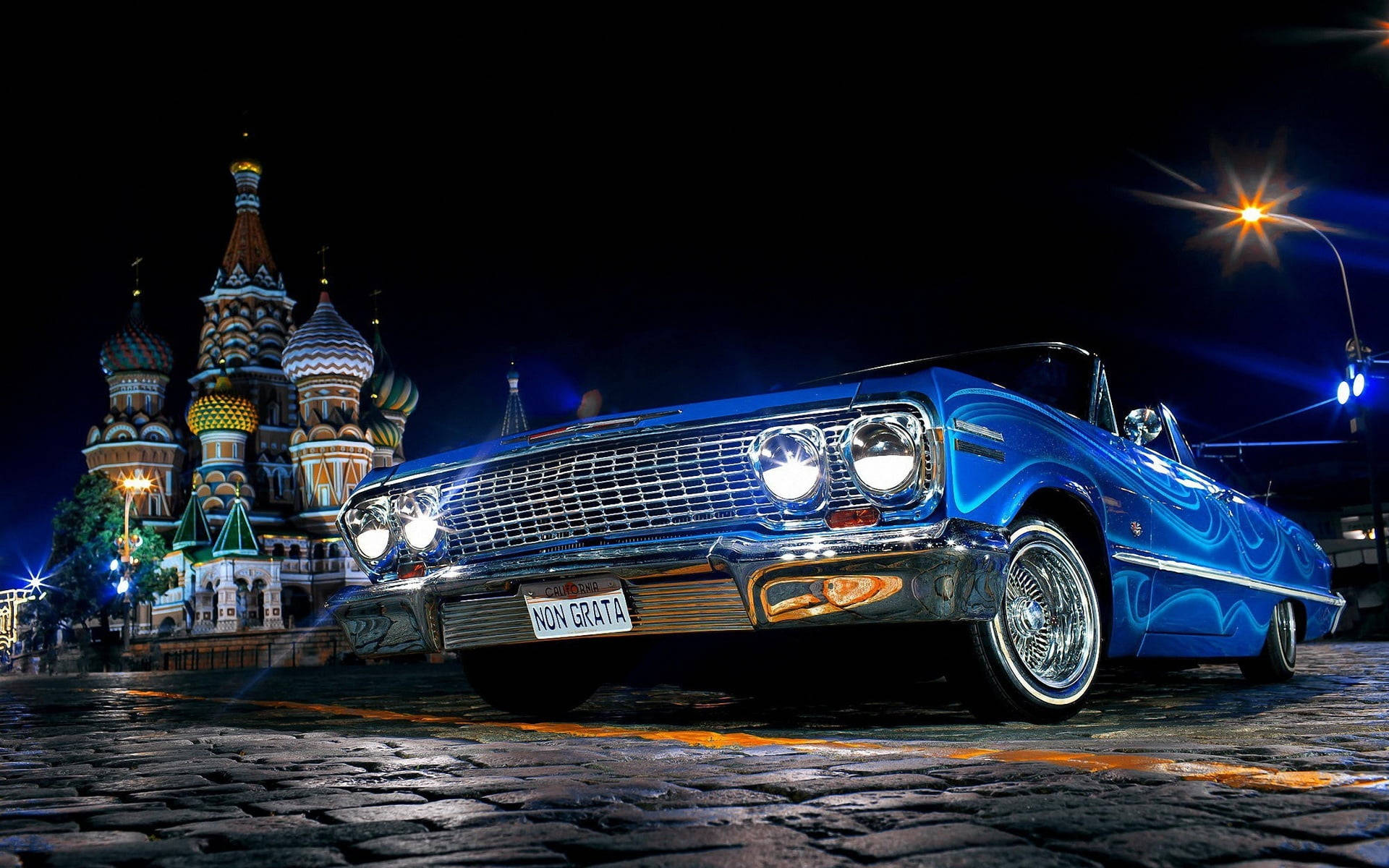 Chevrolet Impala 1967 Metallic Blue Background