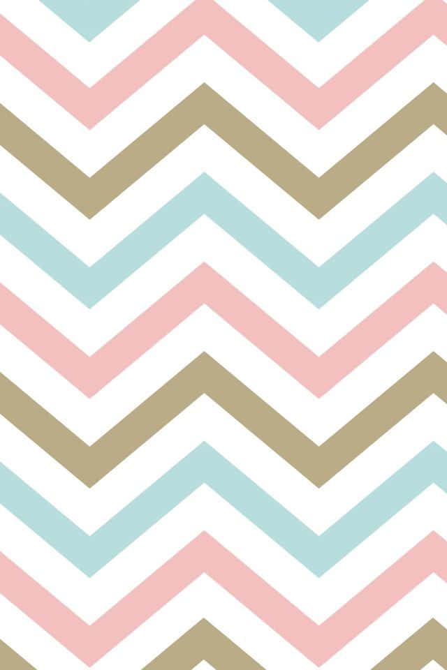 Chevron Pattern In Pink, Beige And Gold Background