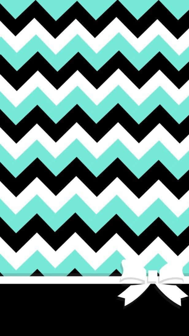 Chevron Pattern With Black And White Bow Background