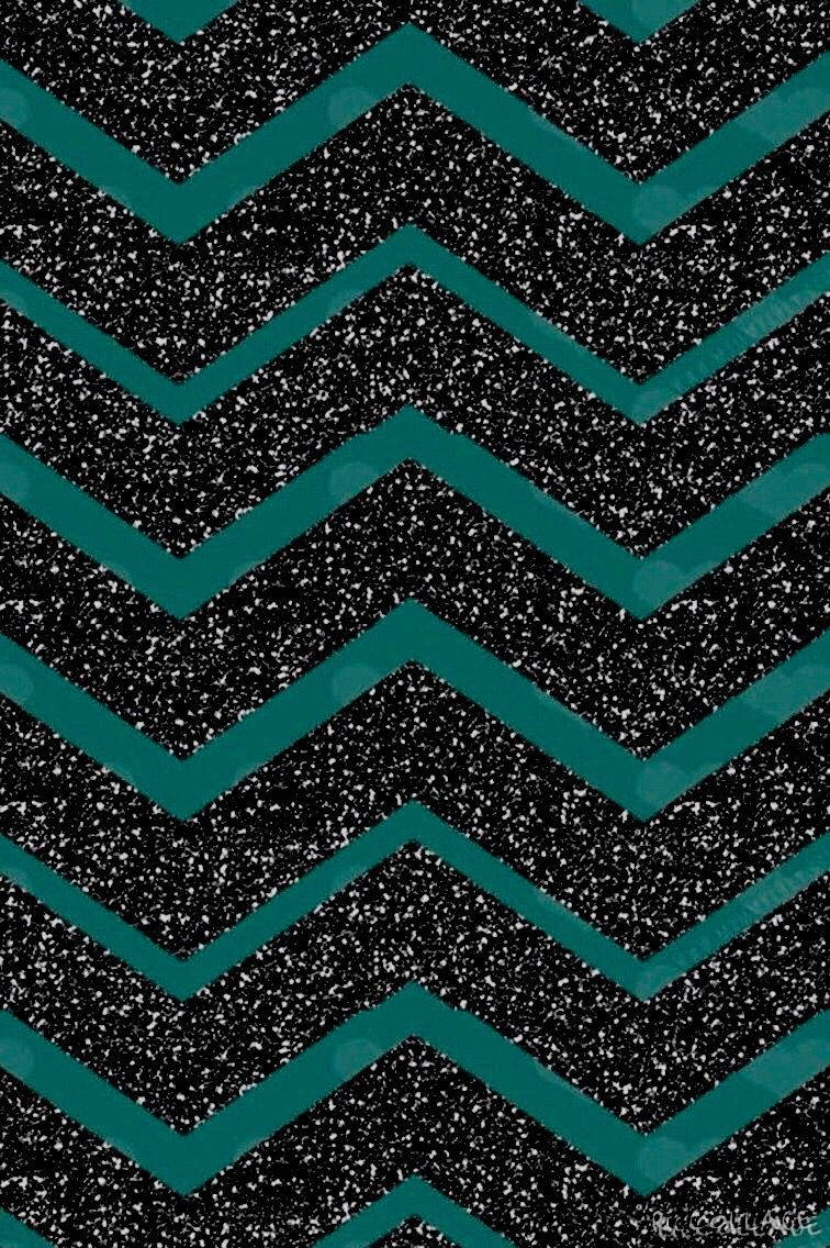 Chevron Sparkle Dark Teal Iphone