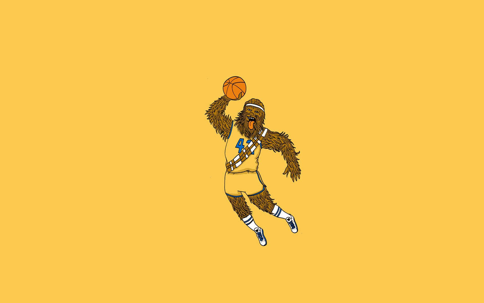 Chewbacca Playing Basketball Background