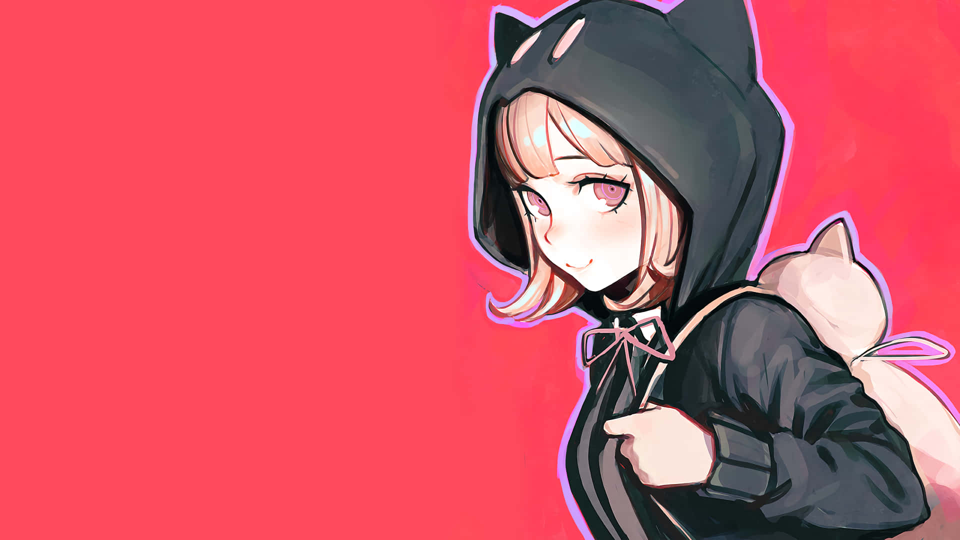 Chiaki Nanami Black Hoodie Danganronpa Pfp