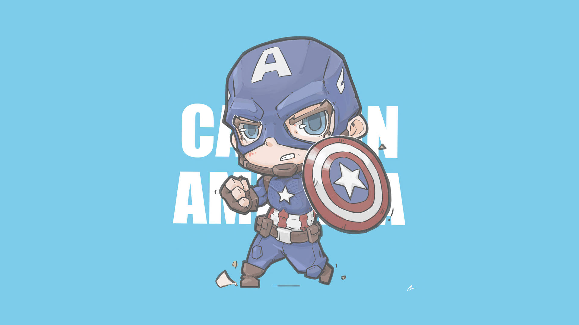 Chibi Captain America Digital Art