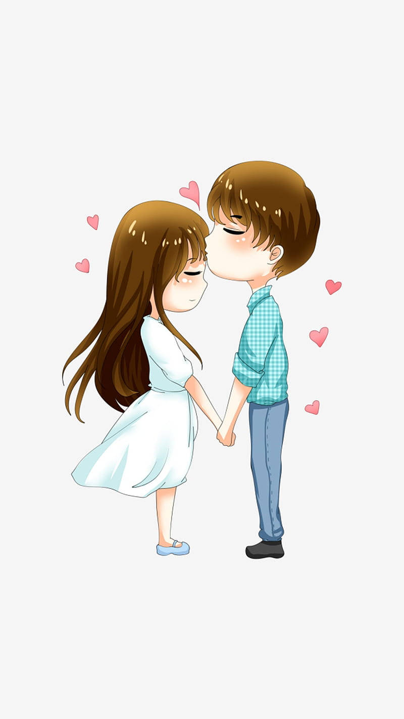 Chibi Couple Kissing Hd Background