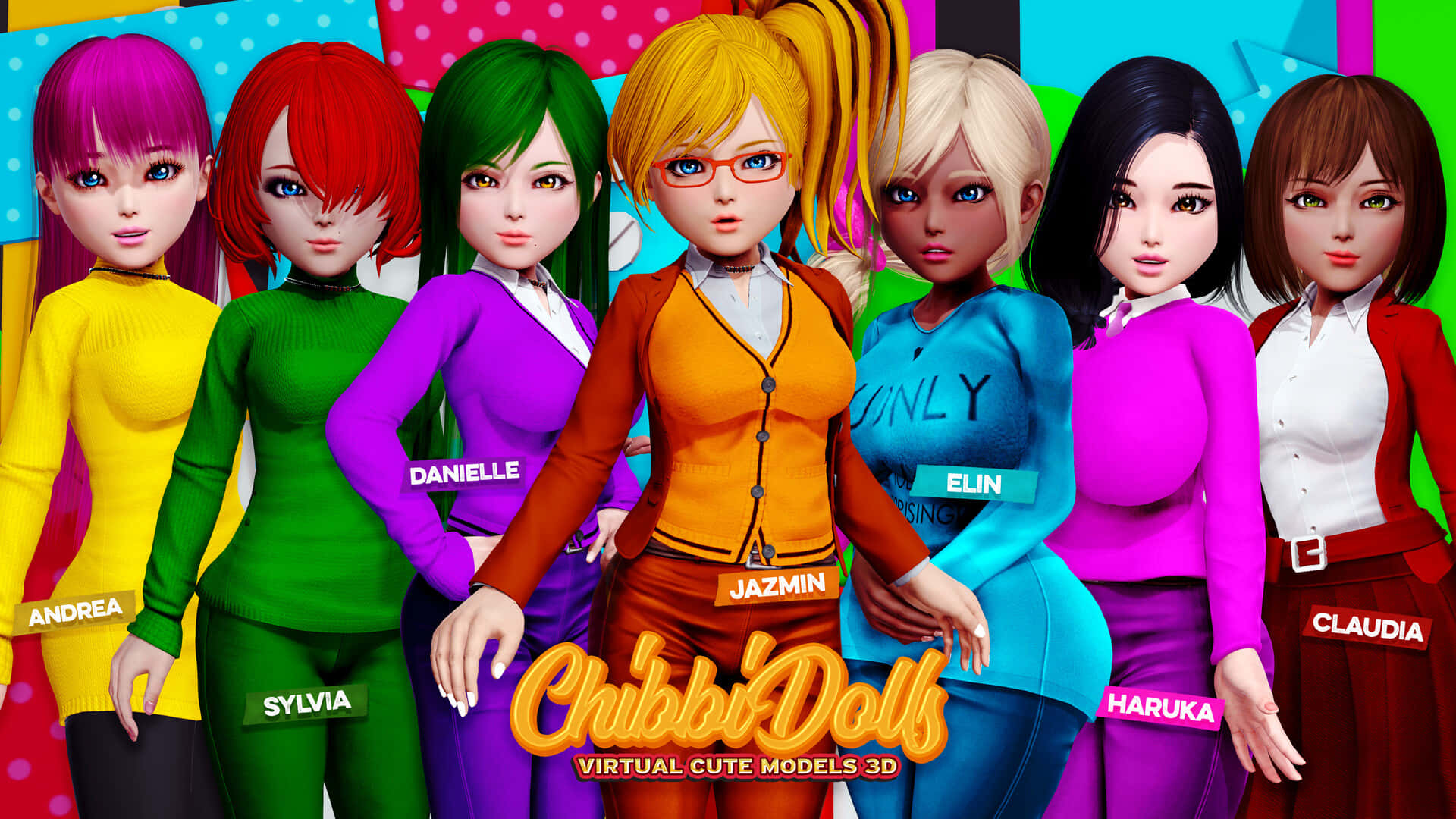 Chibi Dolls Adorned In Modest Attire Background