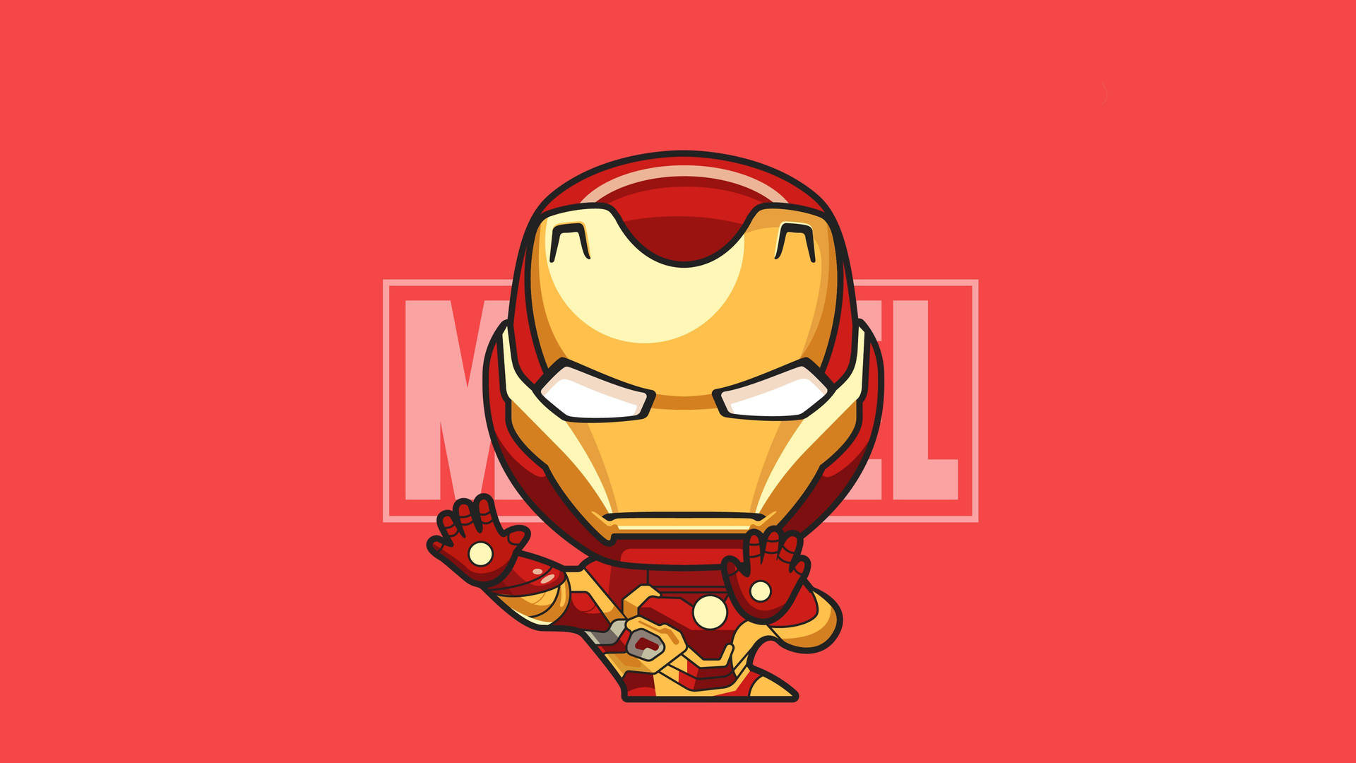 Chibi Drawing Iron Man Superhero Background