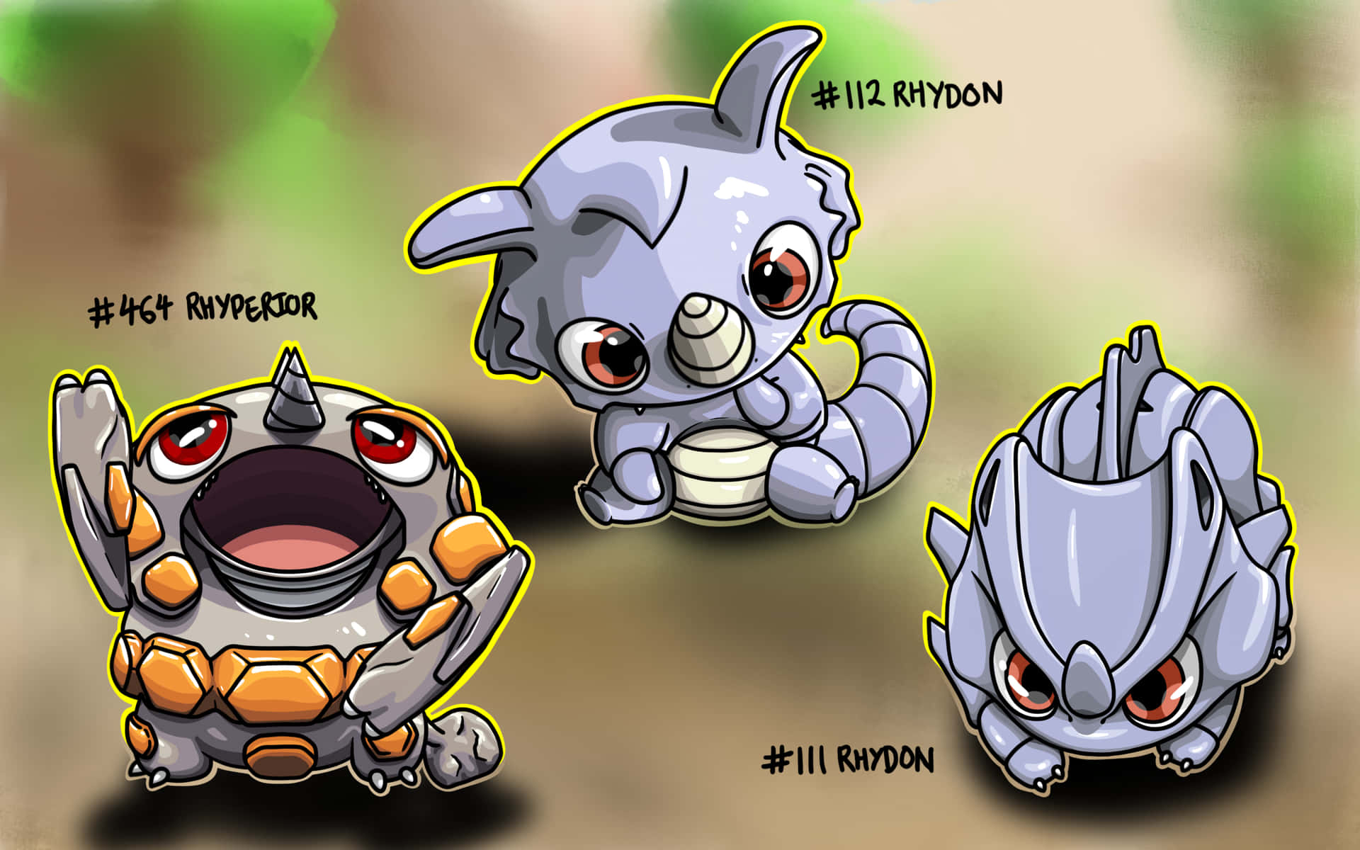 Chibi Evolution Of Rhyperior Background