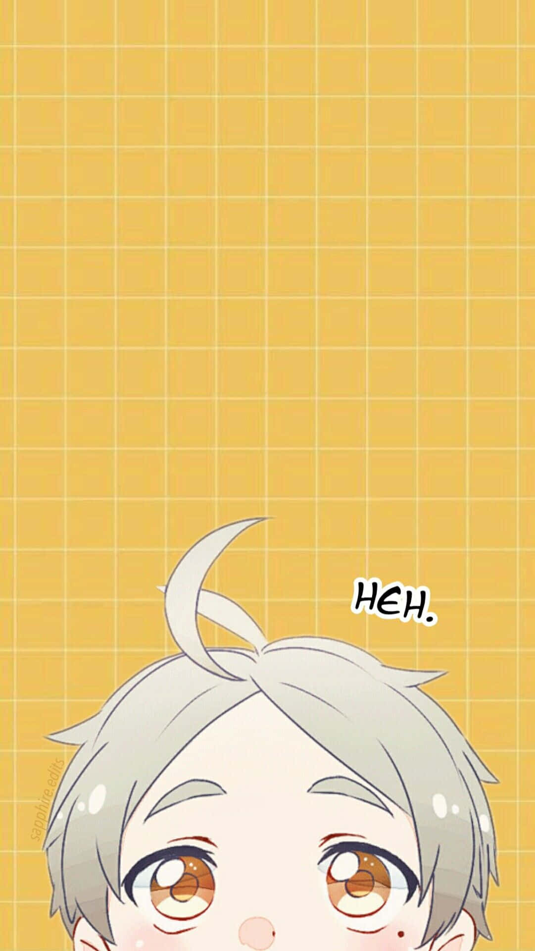 Chibi Haikyuu Character Smiling Background
