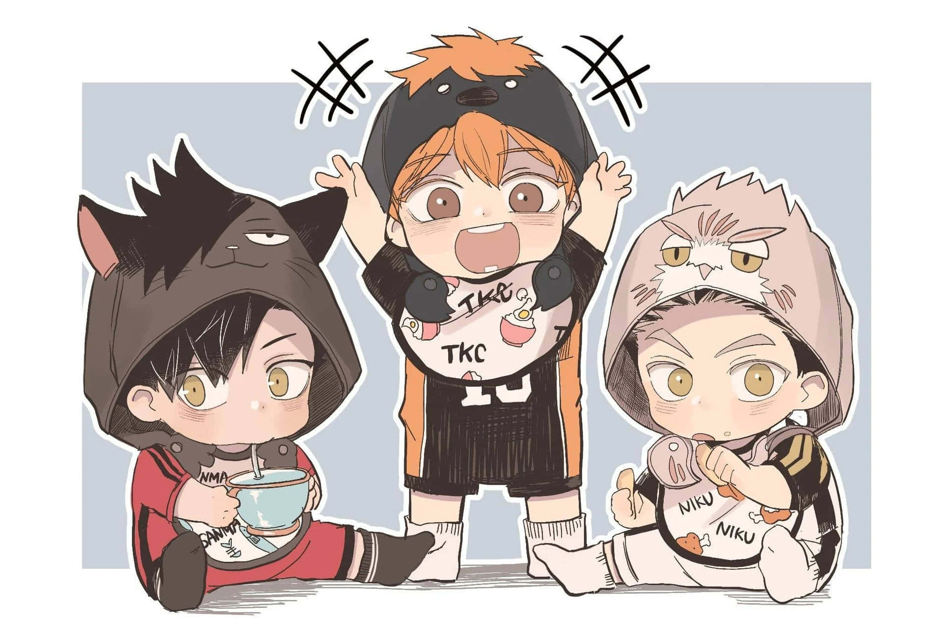Chibi Haikyuu Characters Cuteness Overload Background