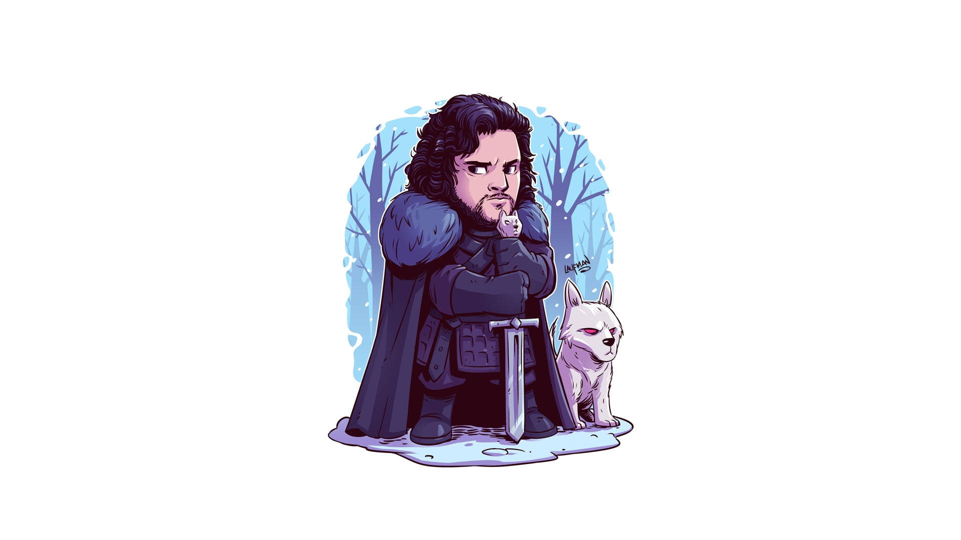 Chibi Jon Snow Game Of Thrones Background