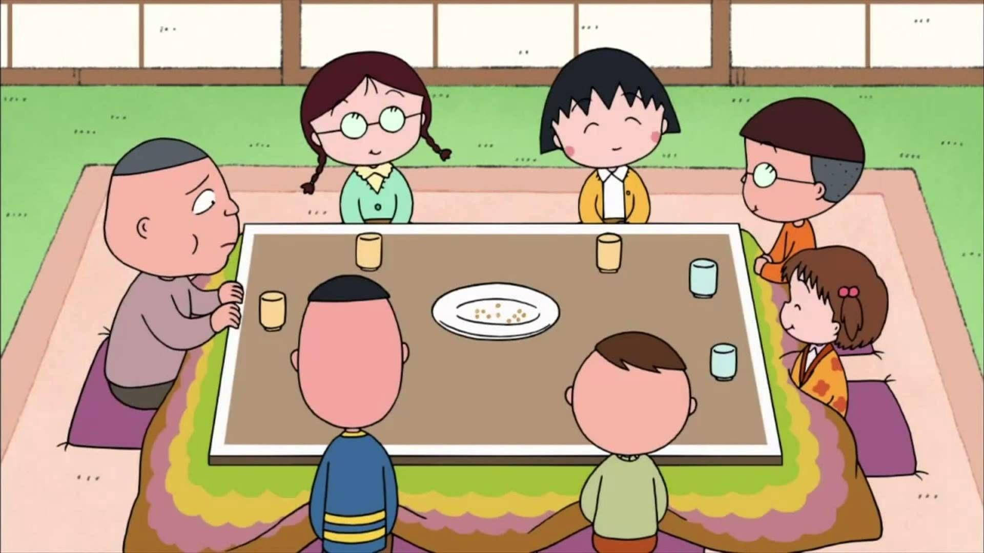 Chibi Maruko Chan Family And Friends Background