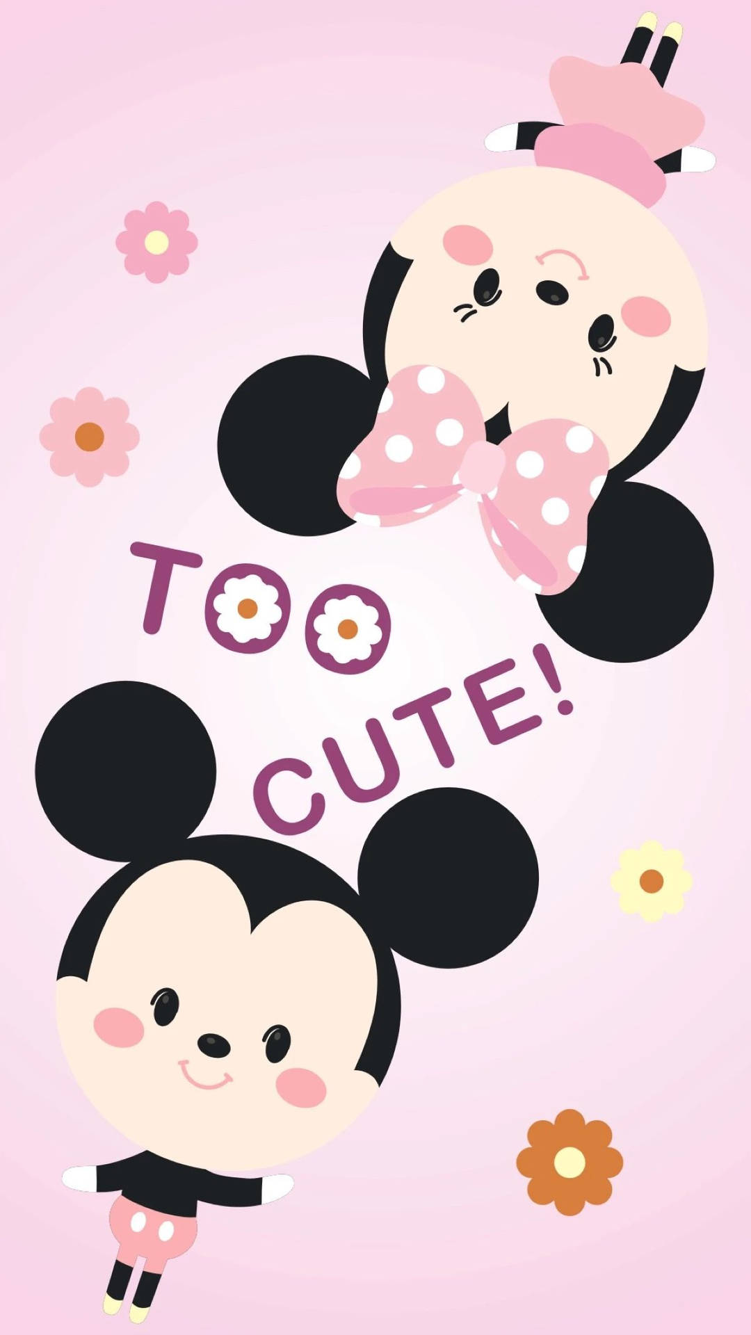 Chibi Mickey And Minnie Mouse Background