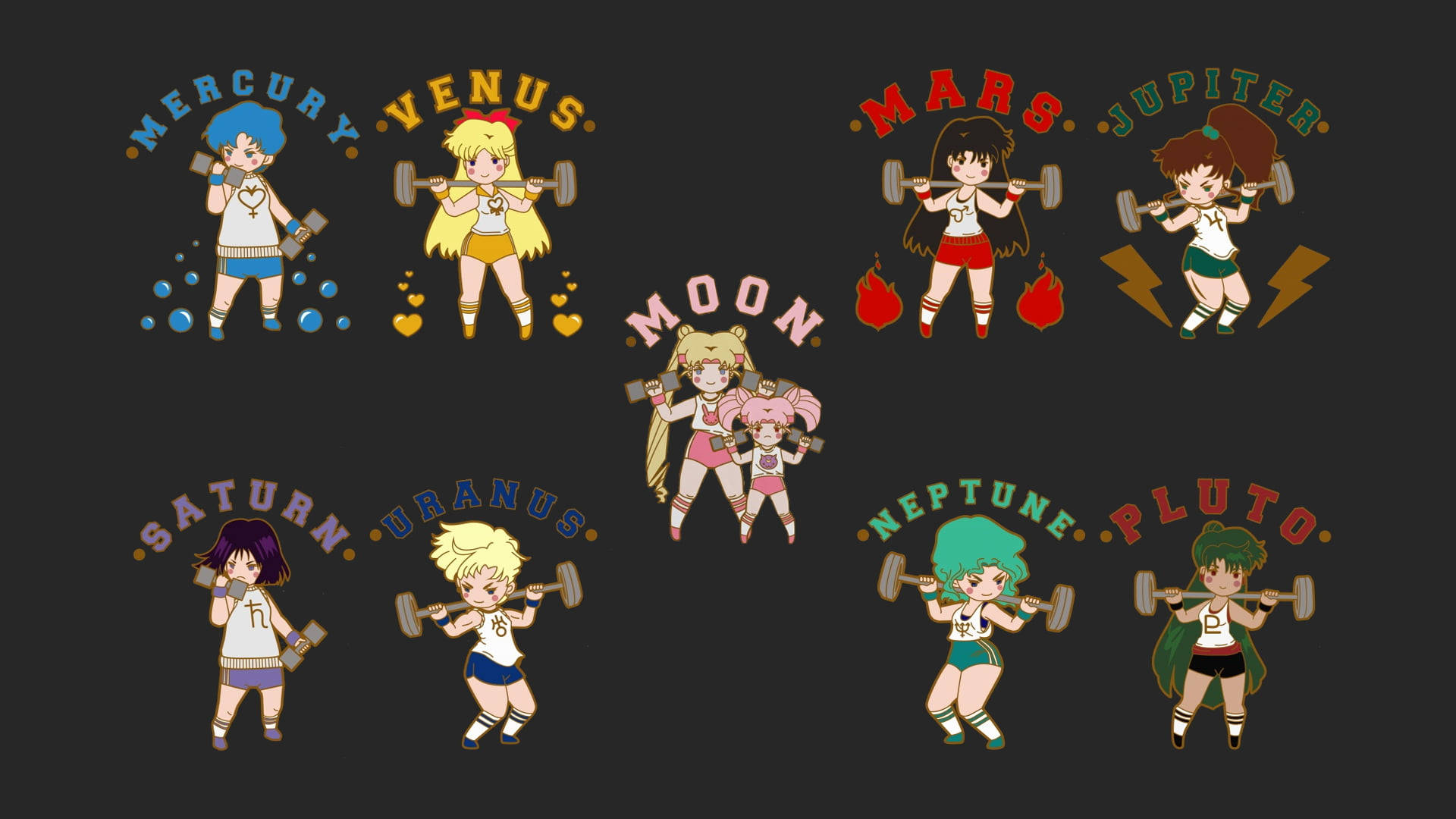 Chibi Sailor Moon Characters Background