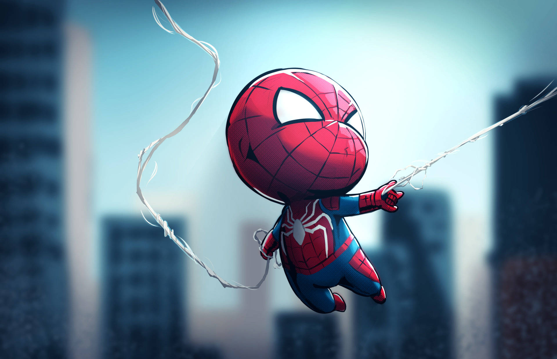 Chibi Spider-man Web Background