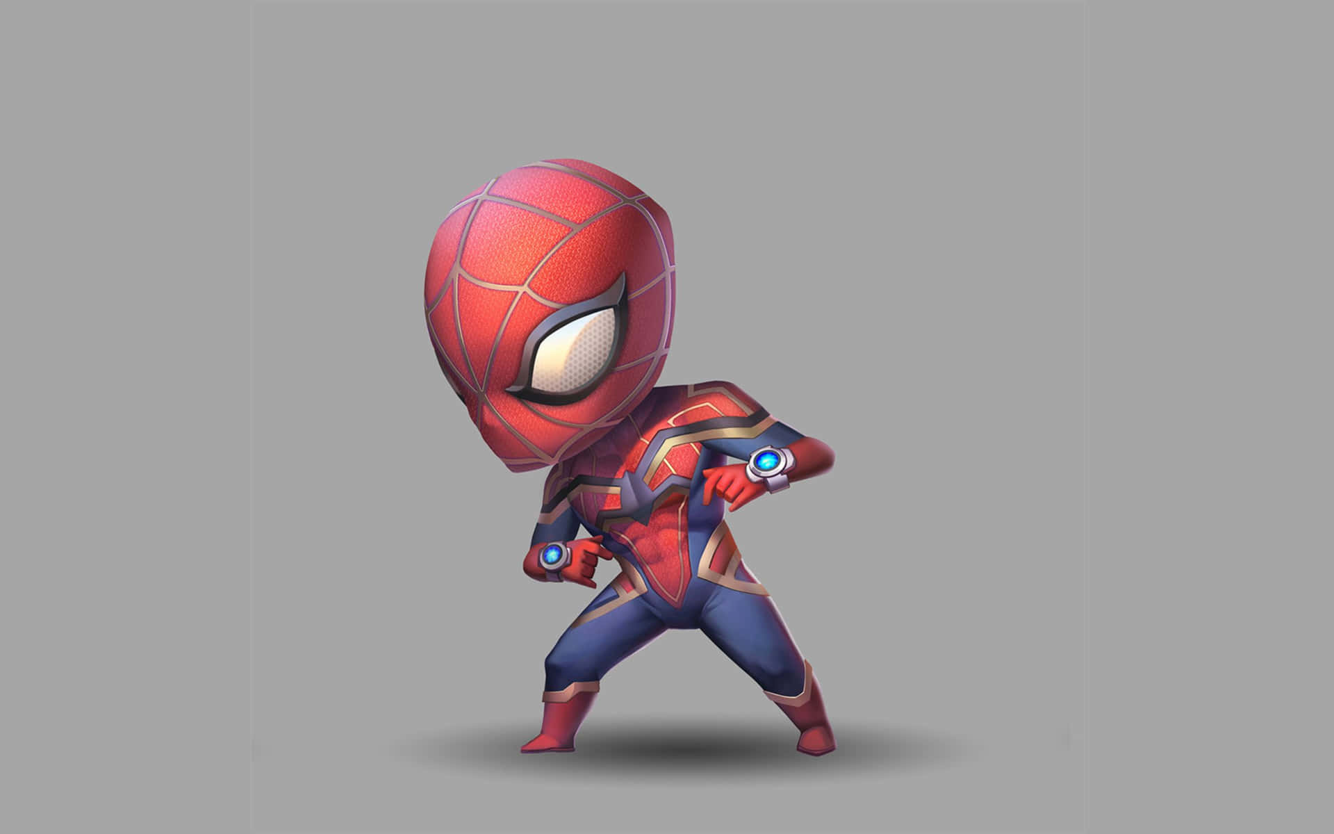 Chibi Spiderman Ready For Action Background
