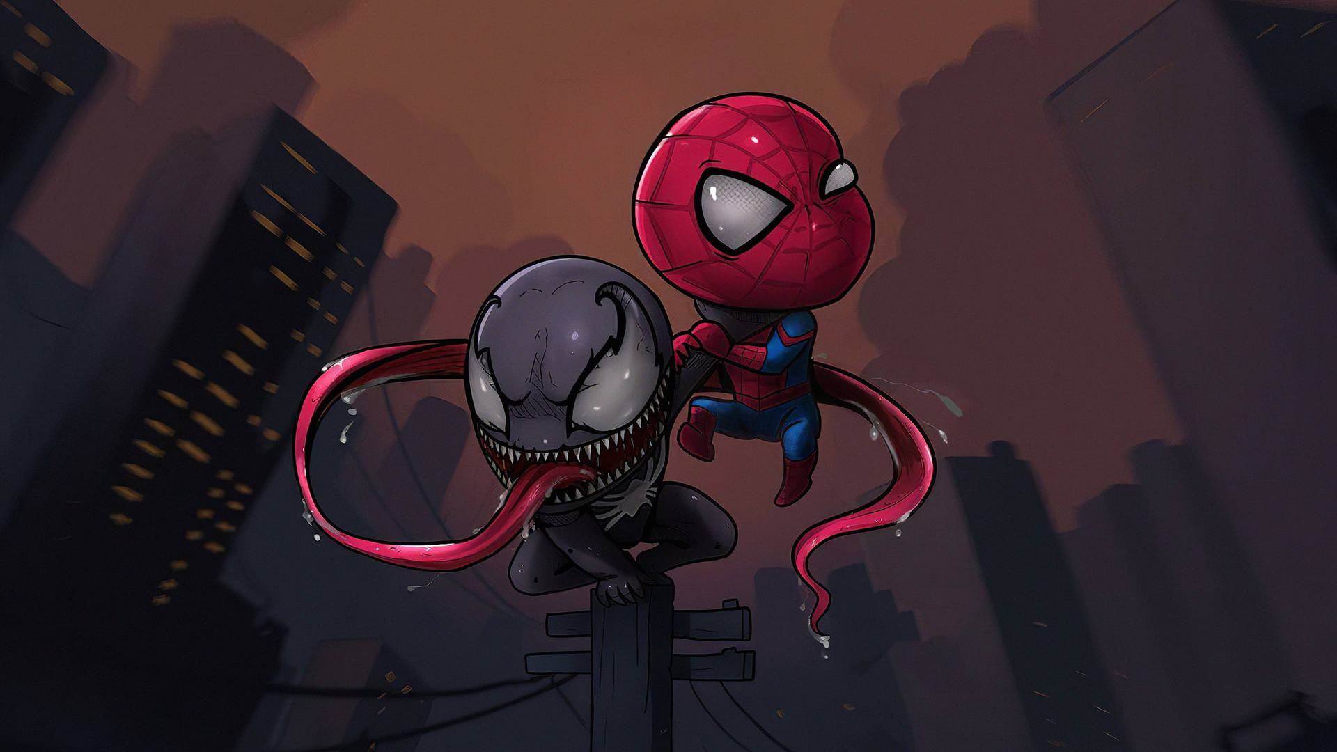 Chibi Venom And Spider-man Background
