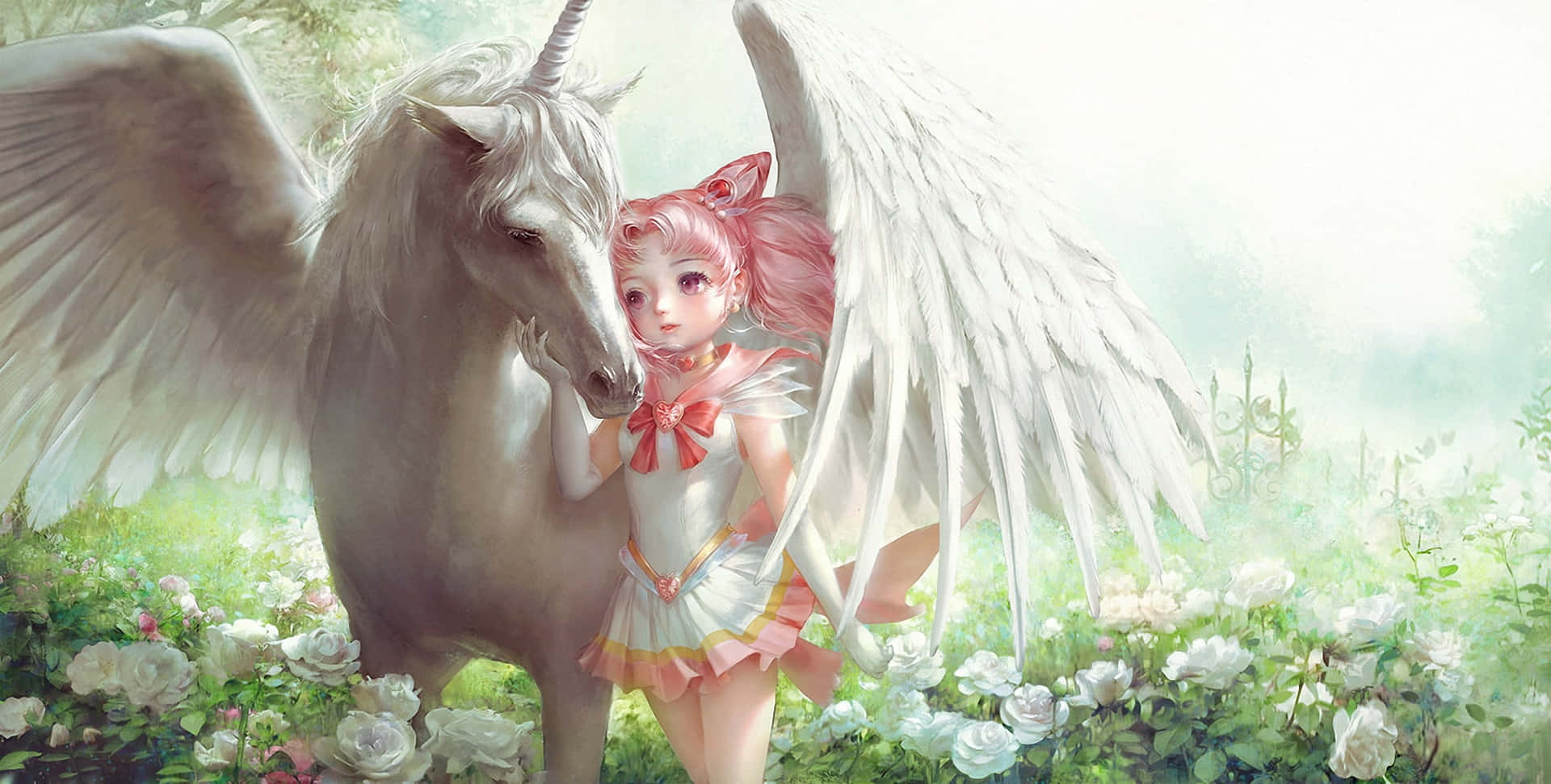 Chibiusa Of Sailor Moon Use The Power Of The Future Background
