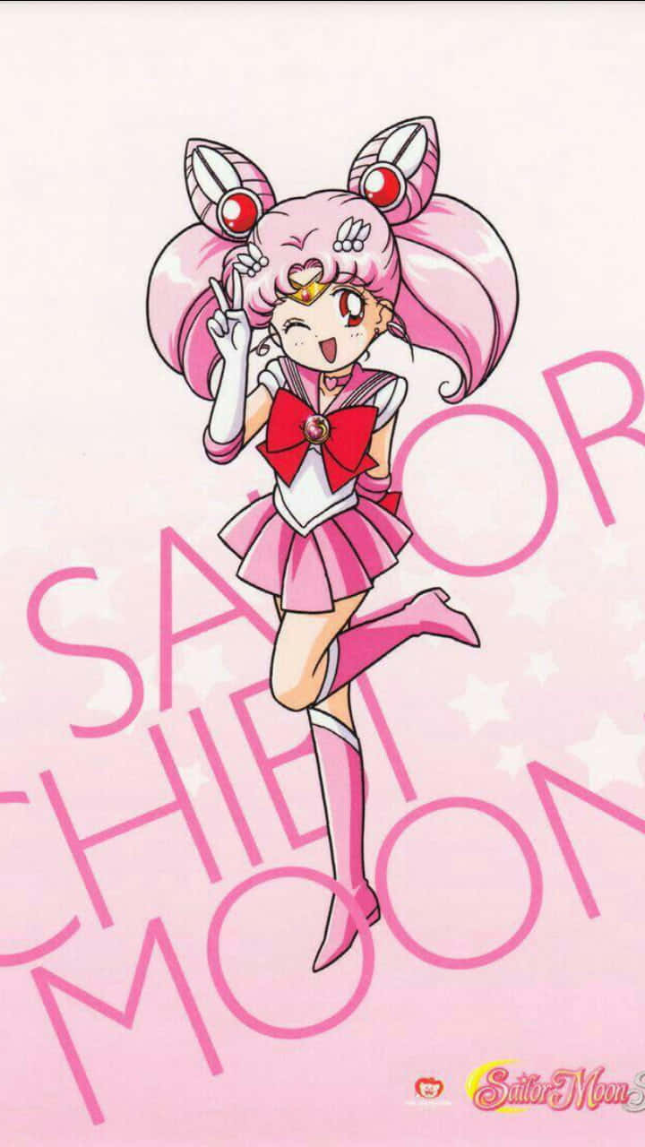 Chibiusa Rocking Her Magical Pink Maid Dress Background