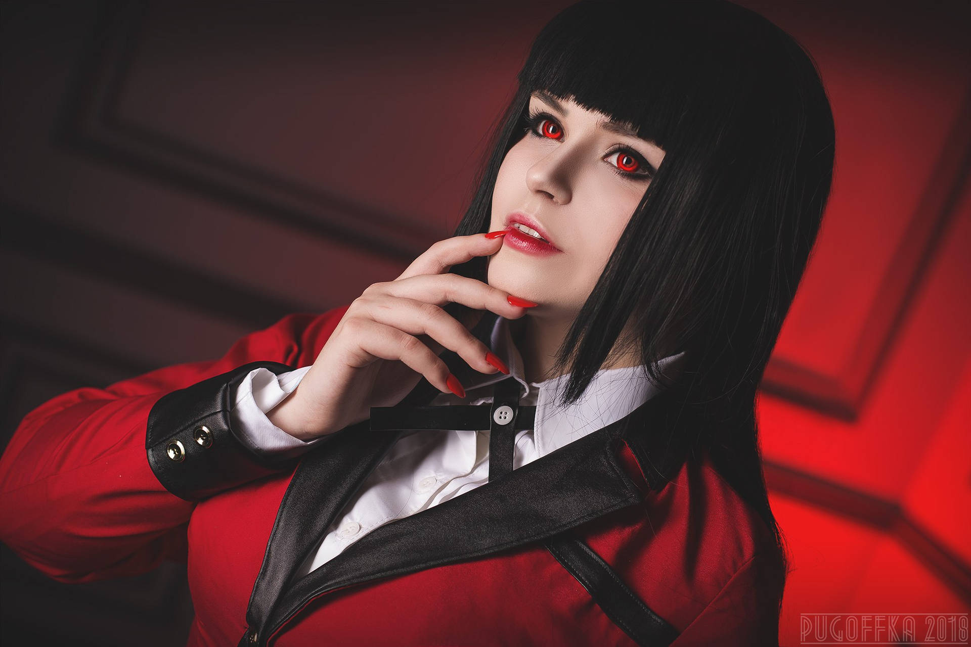 Chic And Glamorous Woman In Stunning Kakegurui Cosplay Background