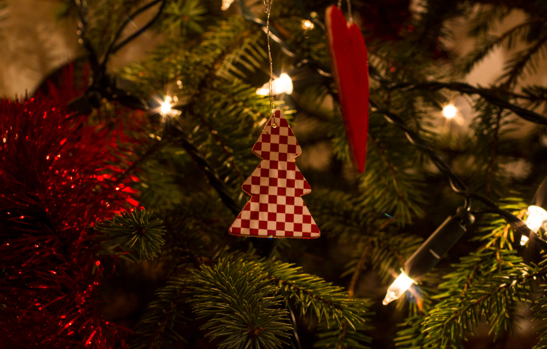 Chic Checkered Christmas Tree Ornament