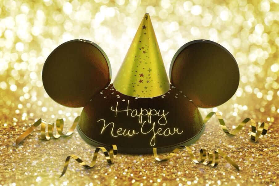 Chic Disney Happy New Year Hat Background