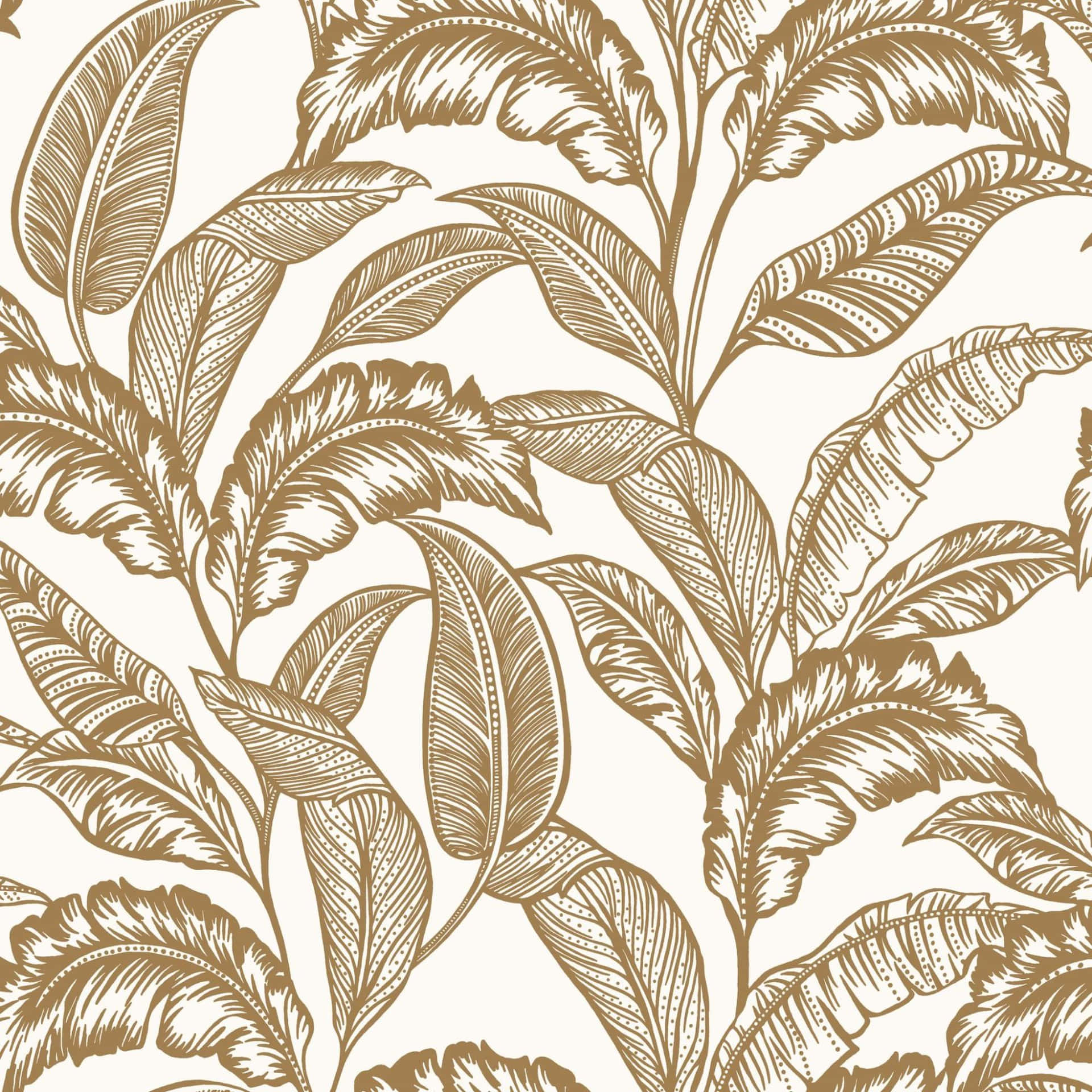 Chic Gold Outlines Of Leaves