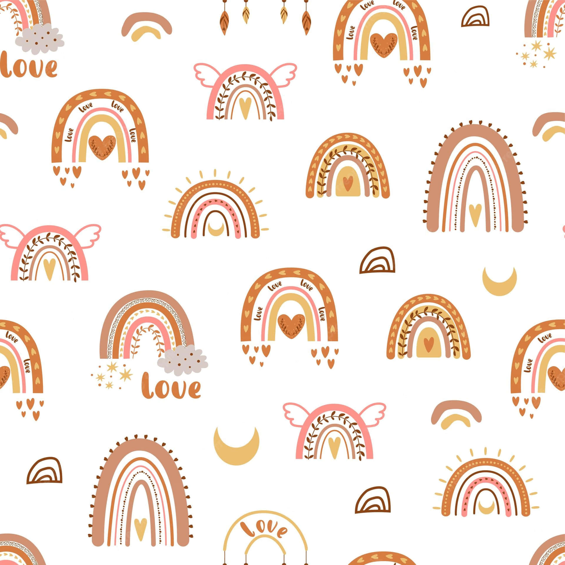 Chic Illustrations Of Rainbows Background
