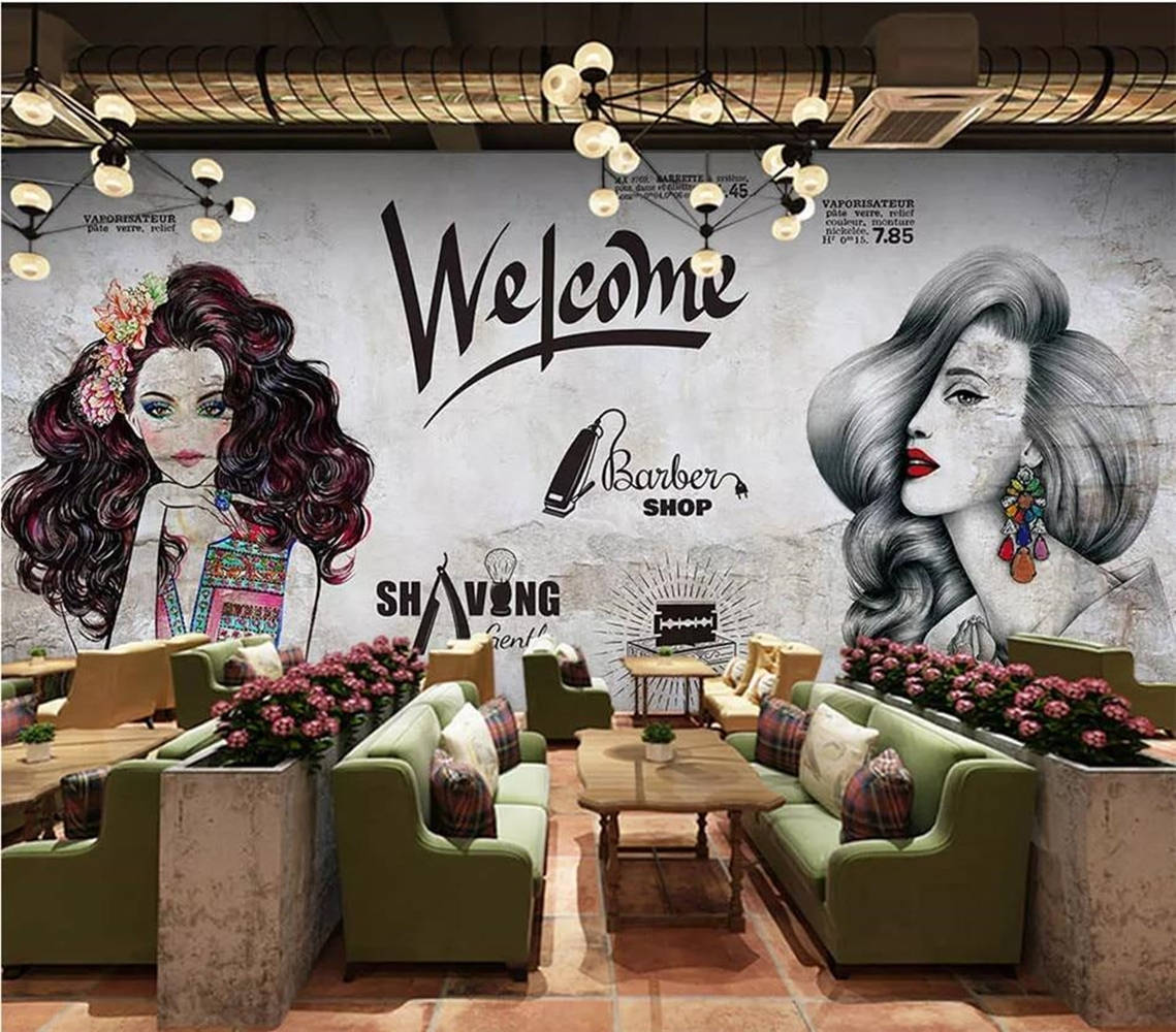 Chic Vintage Hair Salon Interior Background