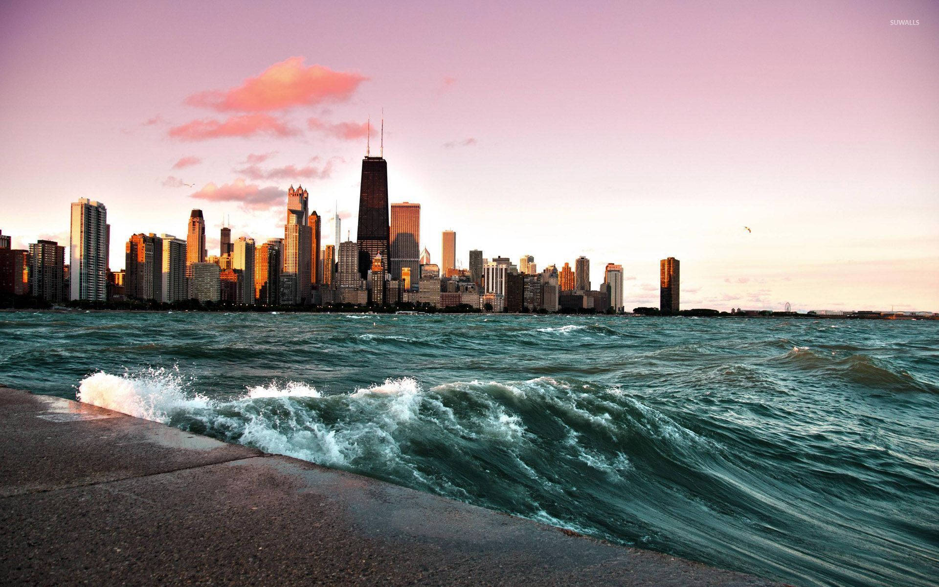 Chicago And Lake Michigan Background